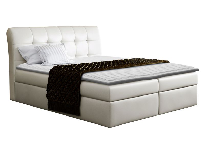 Łóżko kontynentalne MIRJAN 24 Diego 120x200 ekoskóra chłodny beż 1 szt.