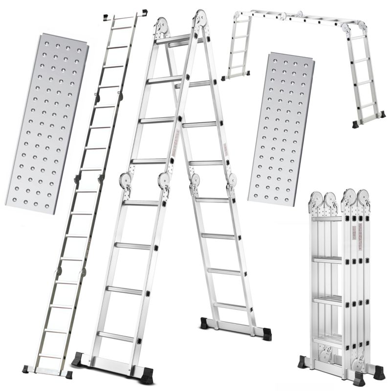 Drabina Aluminiowa Hardmaister 4x4 Składana Wielofunkcyjna Przegubowa z PODESTEM 465cm 1 szt