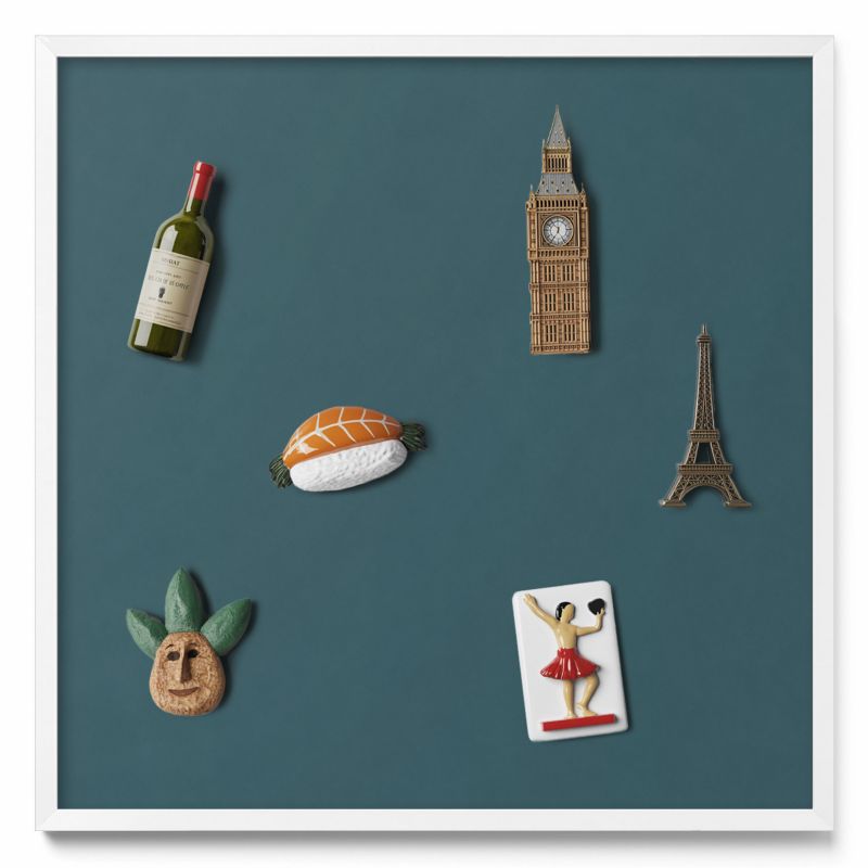 Tablica magnetyczna Tulup 50x50 cm Kolor ciemny morski w białej ramie 1 szt.