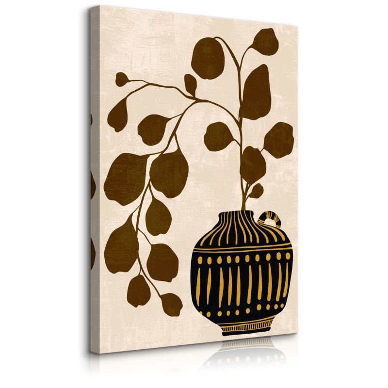 Obraz Muralo Na Płótnie Liście Azteckie Wzory Martwa Natura Styl Boho 70x100 cm 1 szt.