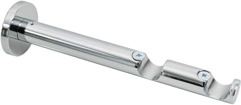 Wspornik karnisza prosty podwójny chrom 19 mm