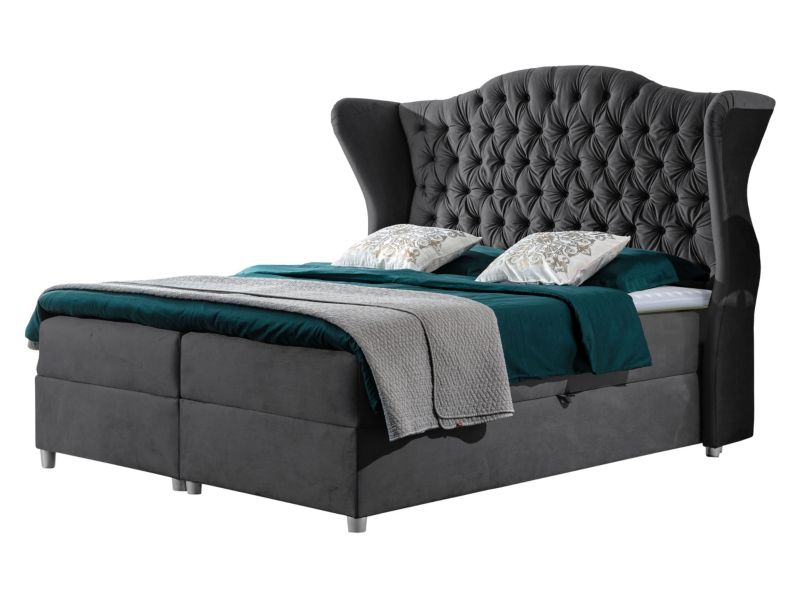 Łóżko kontynentalne MIRJAN 24 Livia 140x200 stalowy szary 1 szt.