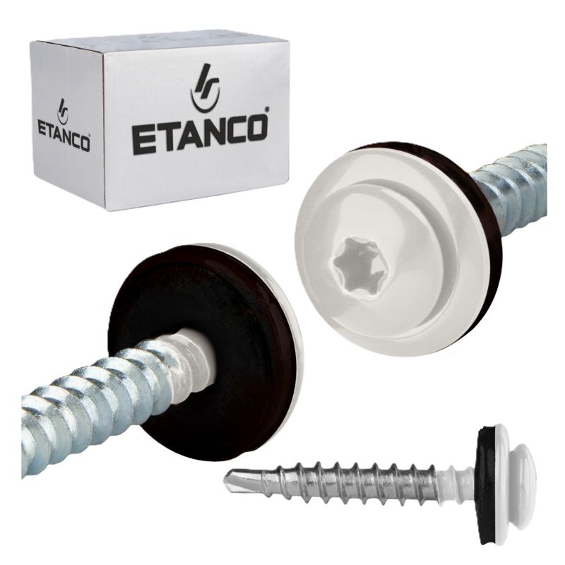 Wkręty farmerskie Etanco GTFP Panhead Lakierowane RAL 9010 4,8x35 mm 250szt