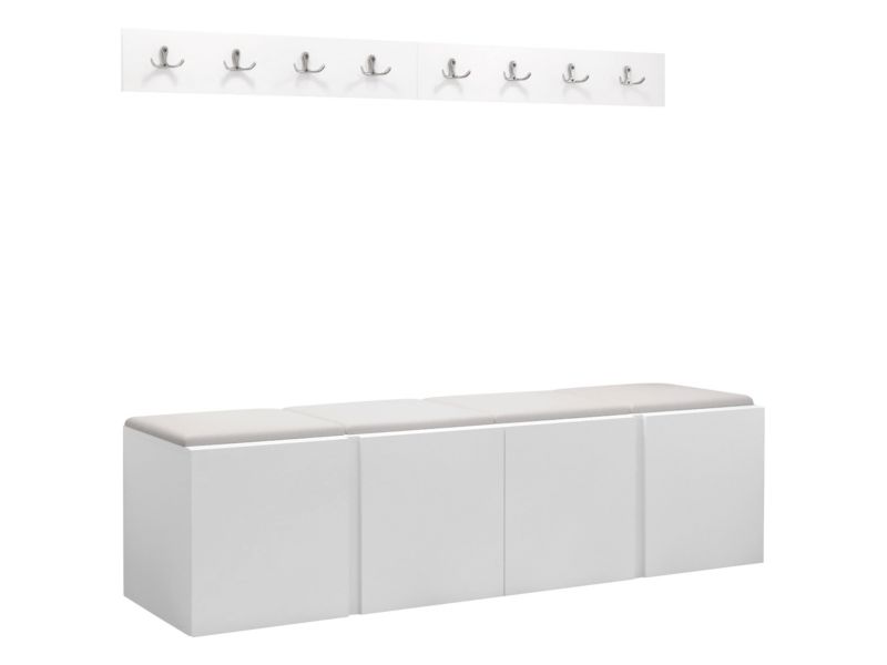 Garderoba MIRJAN 24 Orion VII biały + biała ekoskóra 1 kpl.