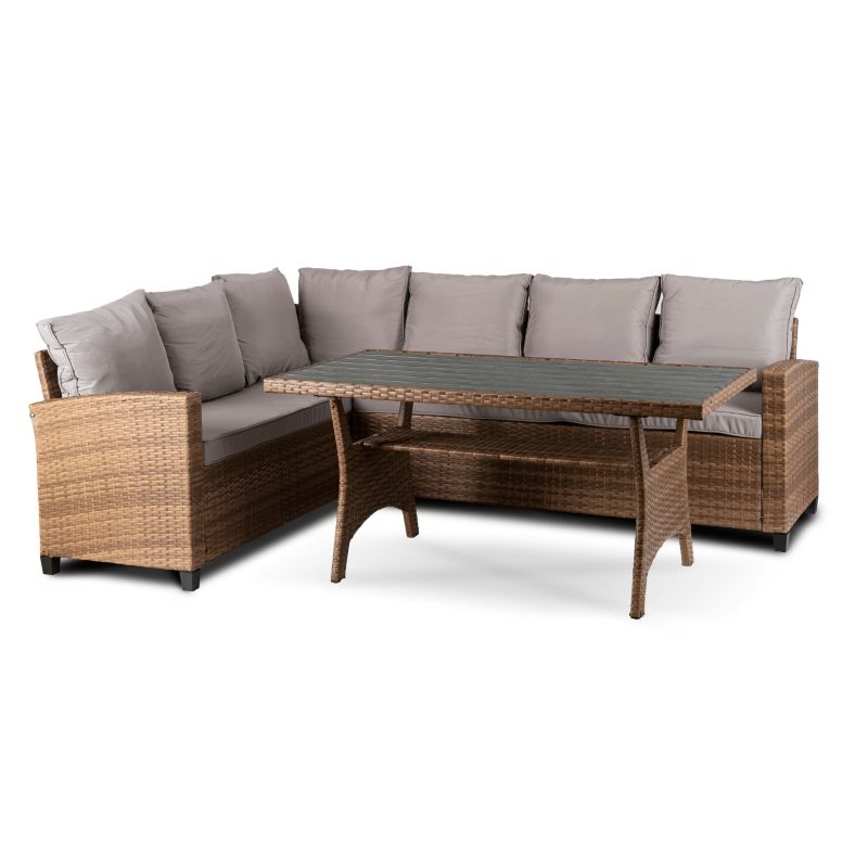 Narożnik Mebel Elite Ogrodowy Zestaw Mebli Ława Stolik Na Taras Ogród Komplet COMODO 1kpl.