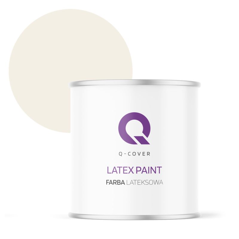 Farba Lateksowa Do Ścian i Sufitów Q-Cover Biel złamana w beż H3884 Głęboki Mat 2L