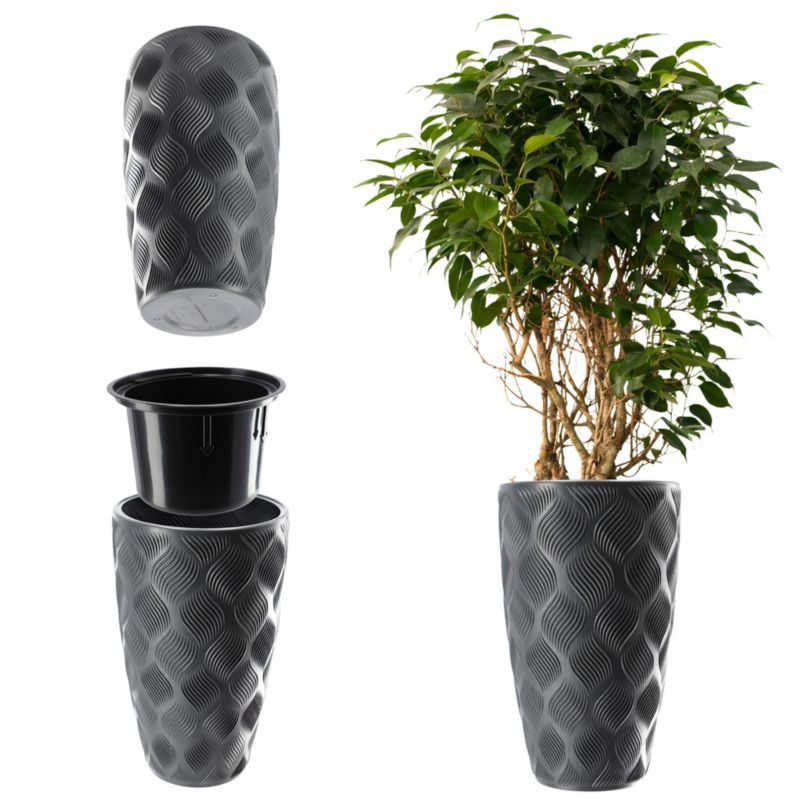 Doniczka KADAX Donica Z Wkładem Ogrodowa Antracyt 48,5cm 1 szt.