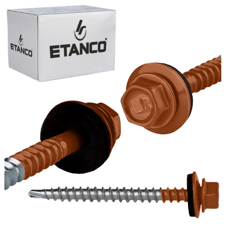 Wkręty farmerskie Etanco GTF2 4,8x60 mm RAL 8004 100szt