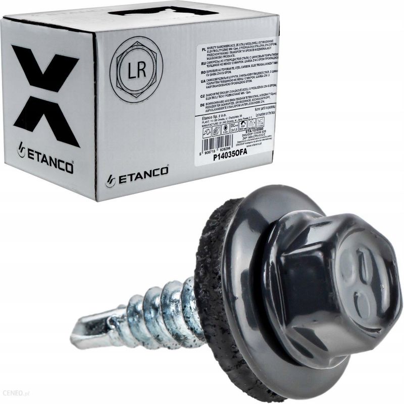 Wkręty Farmerskie Etanco Do Blachy, Zszywka 4,8X20Mm, Ral 7024 250 szt.