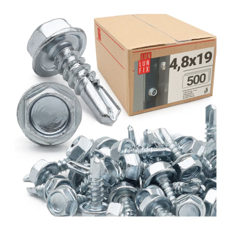 Wkręty do metalu Lun Fix samowiercące z łbem na klucz 4,8x19mm 500szt.