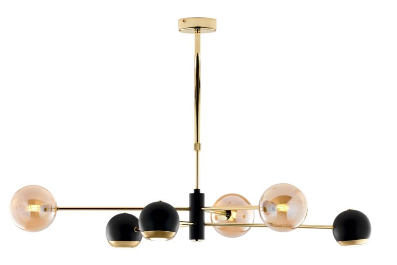 Lampa sufitowa Jupiter MOKA złoto-czarna-bursztynowy 6xGU10x10W IP20 - 1 szt