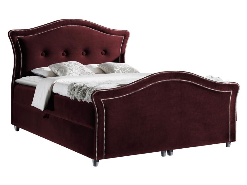 Łóżko kontynentalne MIRJAN 24 Bedran Lux 160x200 burgundowy 1 szt.
