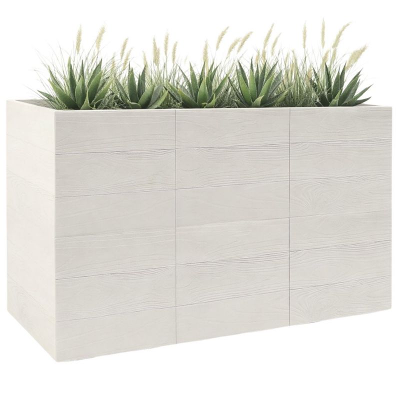 Donica na kółkach Betonique HowHomely kremowy tworzywo sztuczne 90x30x60 cm 1 szt.