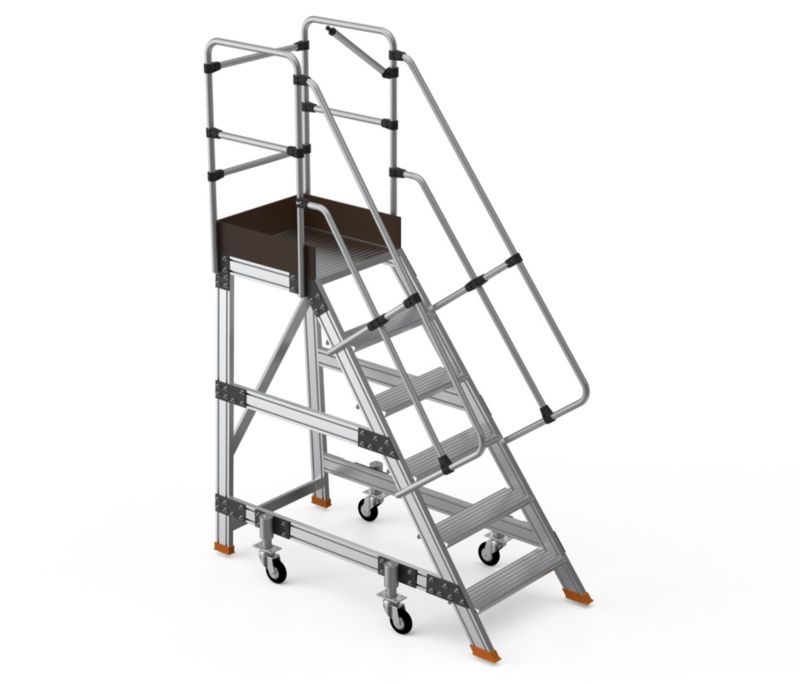Drabina magazynowa podest jezdny HIGHER 87-YPRO 8706-Y 6 stopni + podest 1 szt