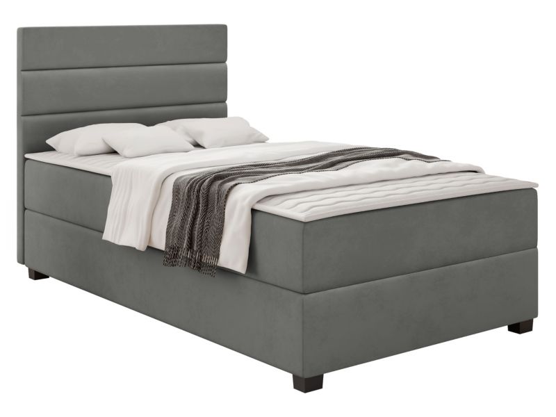 Łóżko kontynentalne MIRJAN 24 Elen 120x200 cm plusz stalowy szary 1 szt.