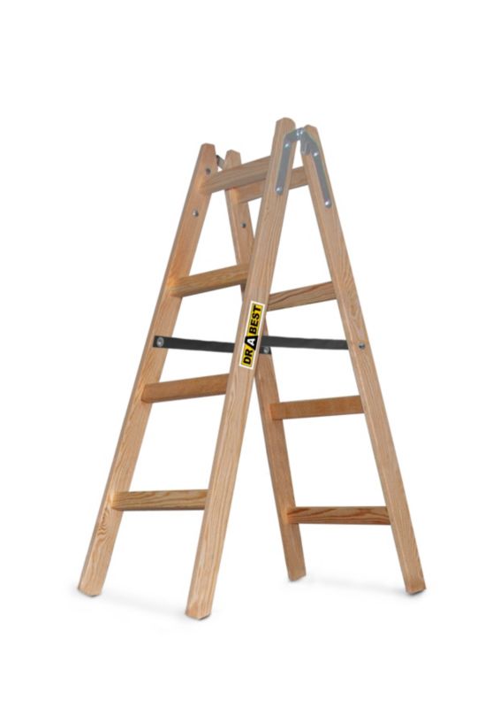 Drabina drewniana malarska, DRABEST, 4 stopnie, 2x4, 1 szt.