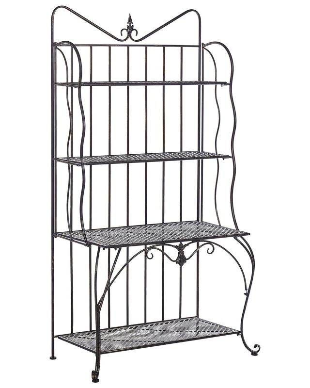 Regał ogrodowy metalowy 4 półki czarny Pavona 1 szt.