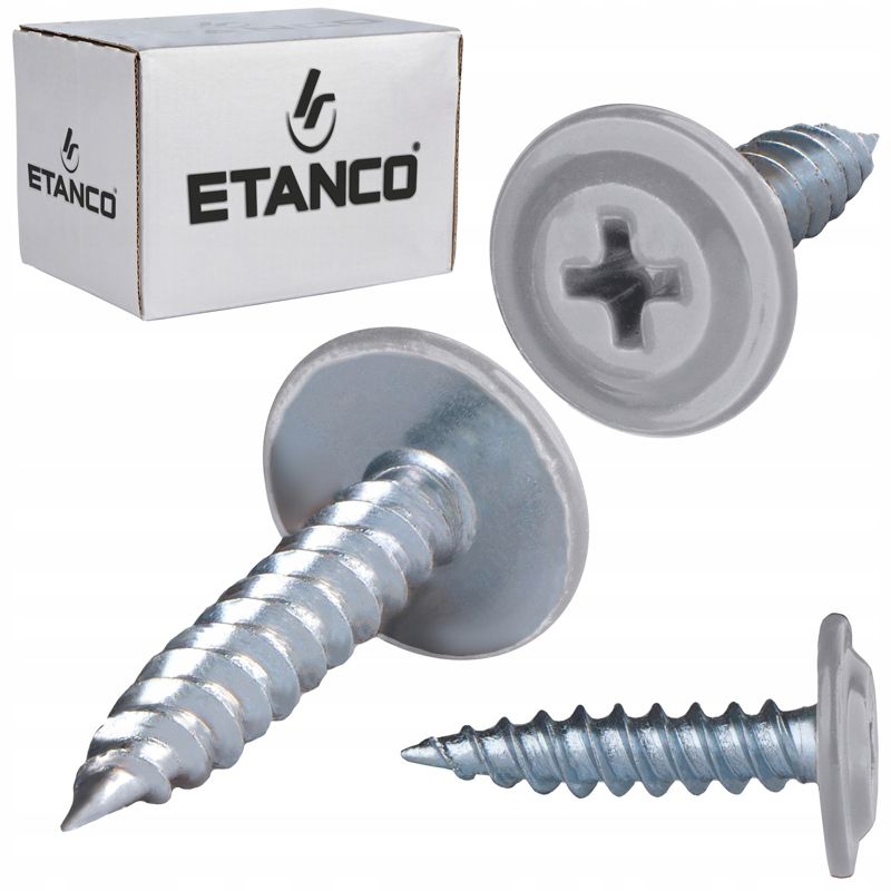 Wkręty Podkładkowe Etanco Do Stali, Zszywka 4,2X19Mm, Ral9006 Gm-S 250Szt.