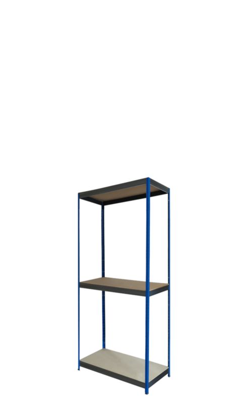 Regał magazynowy garażowy metalowy MODO24 niebiesko-grafitowy helios 106x45x45cm 3 półki po 175 kg 1 szt.