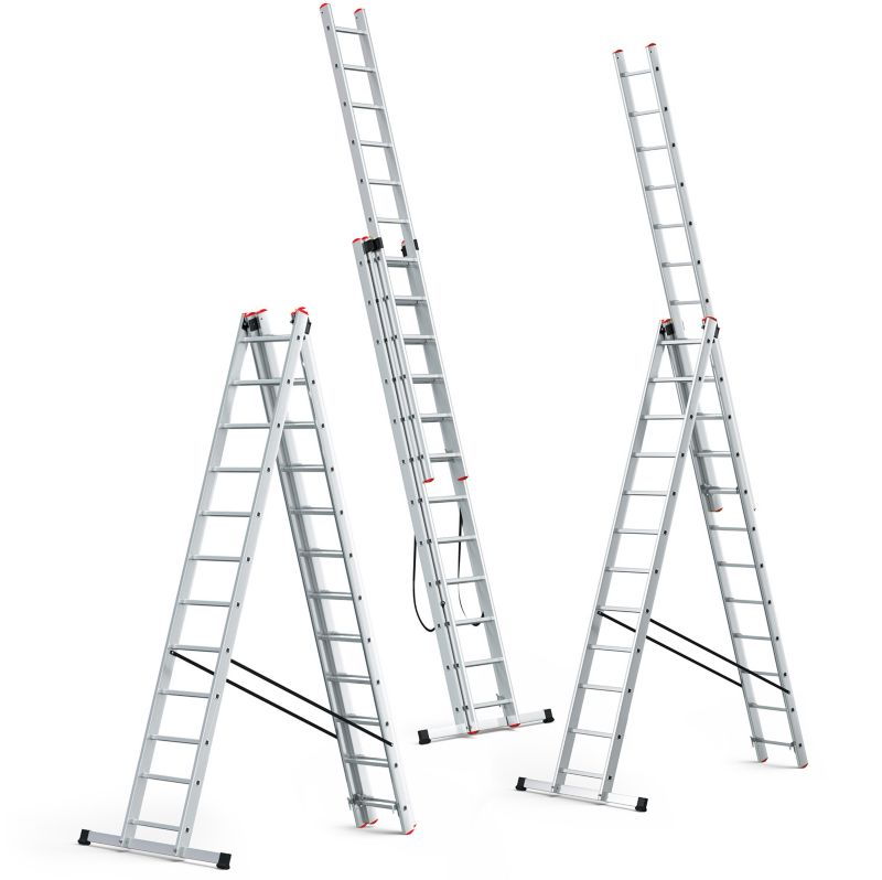 Drabina aluminiowa HIGHER wielofunkcyjna 3x12 na schody 1 szt.