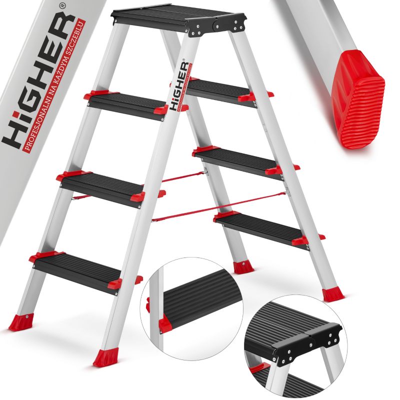 Drabina aluminiowa profesjonalna dwustronna składana HIGHER 2x4 - 3 m 1 szt