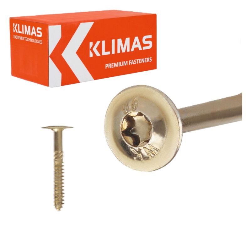 Wkręty ciesielskie Klimas WKCP łeb talerzowy ocynkowane 6,0x80 mm 100szt