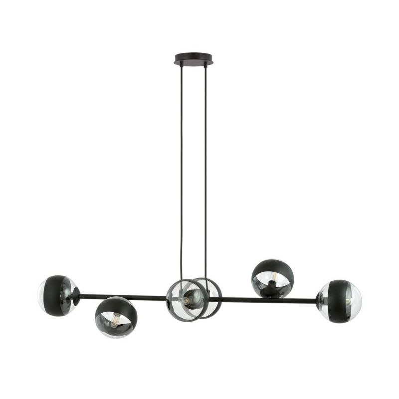 Lampa wisząca Emibig Stripe czarno-przezroczysty wym: 100 x 110 x 30 cm 6xE14 x 10W 1 szt.