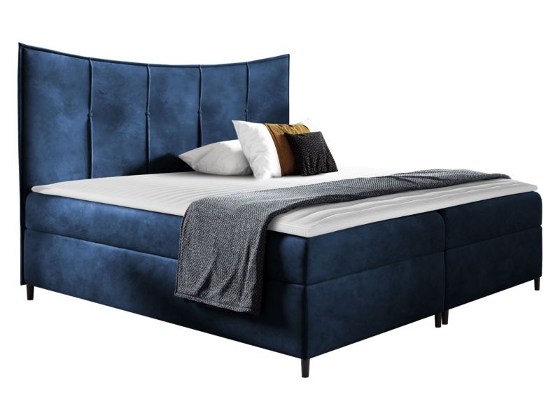 Łóżko kontynentalne MIRJAN 24 Bergamo 200x200 granatowy 1 szt.