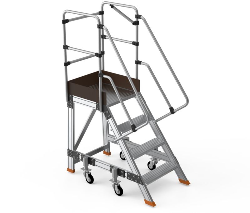 Drabina magazynowa podest jezdny HIGHER 87-YPRO 8703-Y 3 stopnie + podest 1 szt