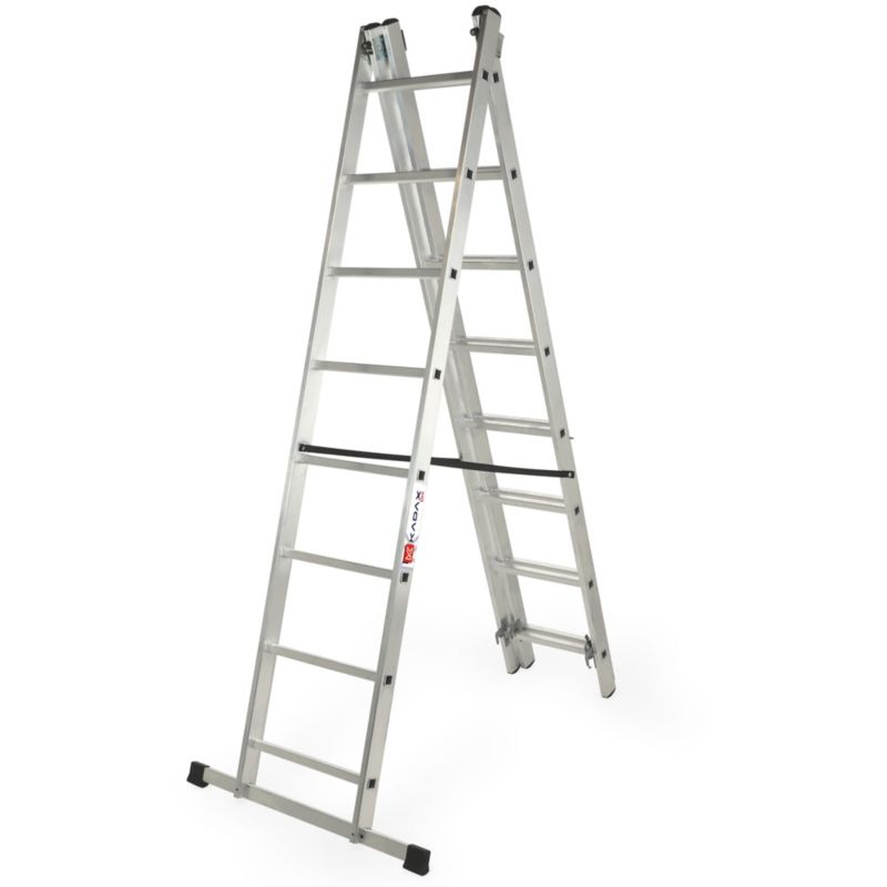 Drabina KADAX Aluminiowa Wielofunkcyjna 3x8 mocna 150kg Hak Produkt Polski 1szt.