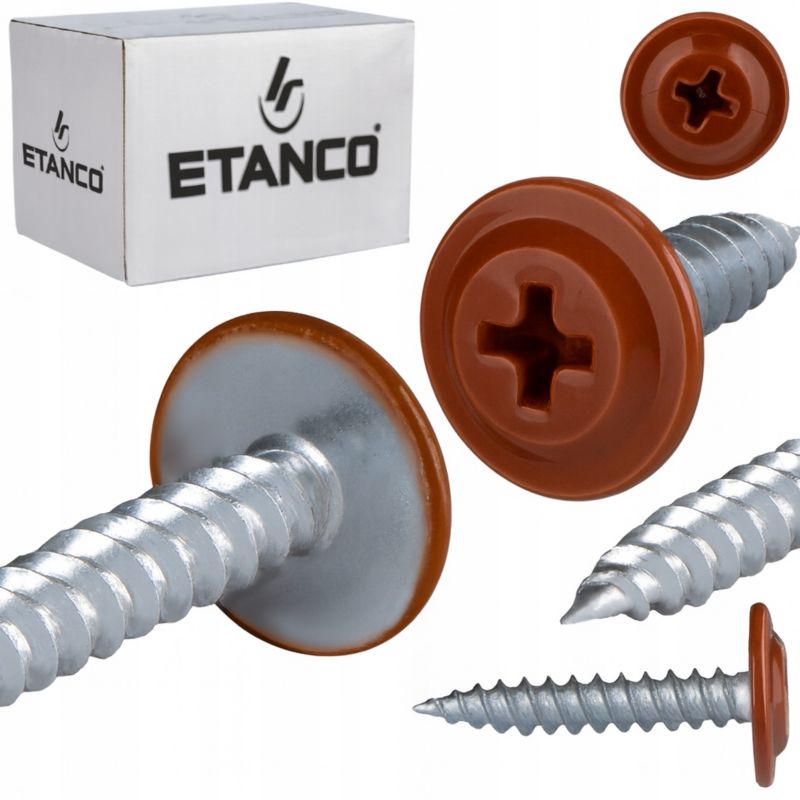 Wkręty Podkładkowe Etanco Do Stali, Zszywka 4,2X16Mm, Ral 8012 Gm-S 250Szt.