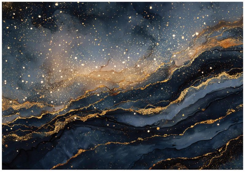 Fototapeta WALLARENA Do Sypialni Salonu Winylowa Marmur Glamour Abstrakcja Czarny 416x254 cm 16367WVZXXXL 1 szt.