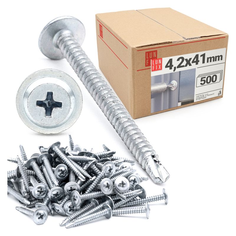 Wkręty do metalu Lun Fix samowiercące z łbem podkładkowym 4,2x40mm 500szt.