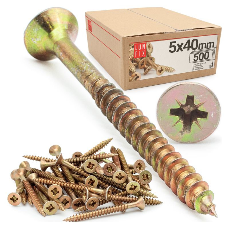 Wkręty do drewna Lun Fix uniwersalne 5x40mm 500szt.