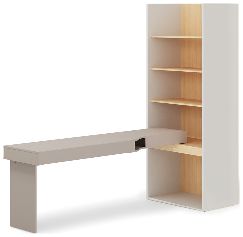 Biurko z regałem zestaw do pokoju młodzieżowego WOOW dąb vincenza