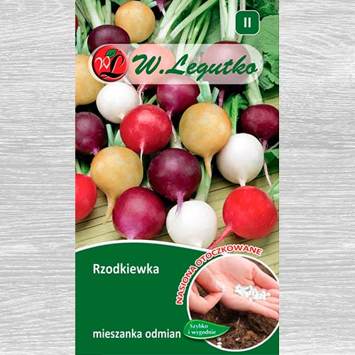 1 szt, Rzodkiewka, mieszanka odmian - Nasiona: Ilość w opakowaniu: 300 szt