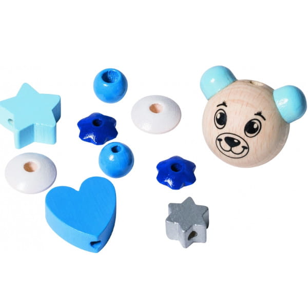 koraliki drewniane miś MIX 11szt KNORR 21-6023634 .