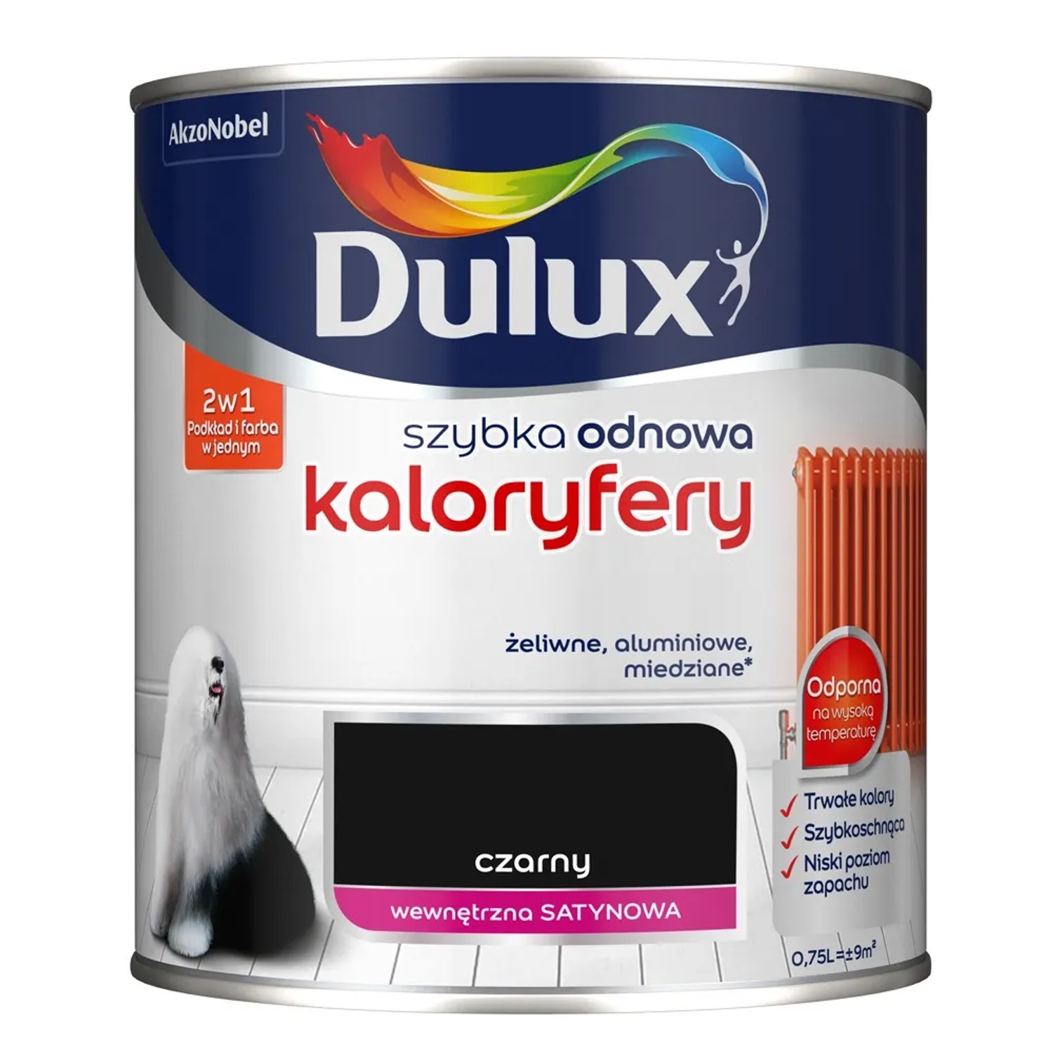 Dulux Szybka Odnowa Kaloryfery czarny 750 ml