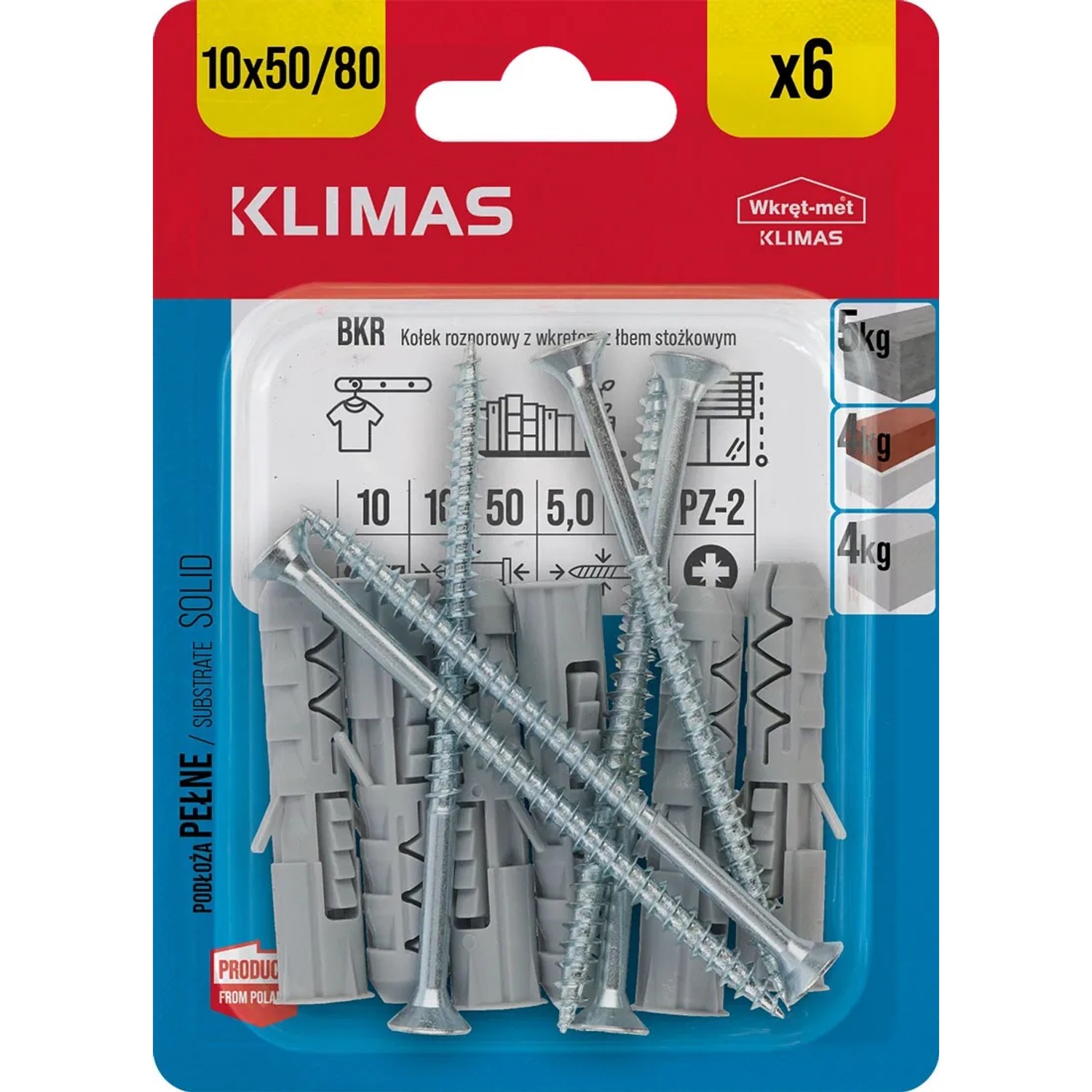 Wkręt-met Kołek rozporowy z łbem stożkowym 10 mm x 80 mm