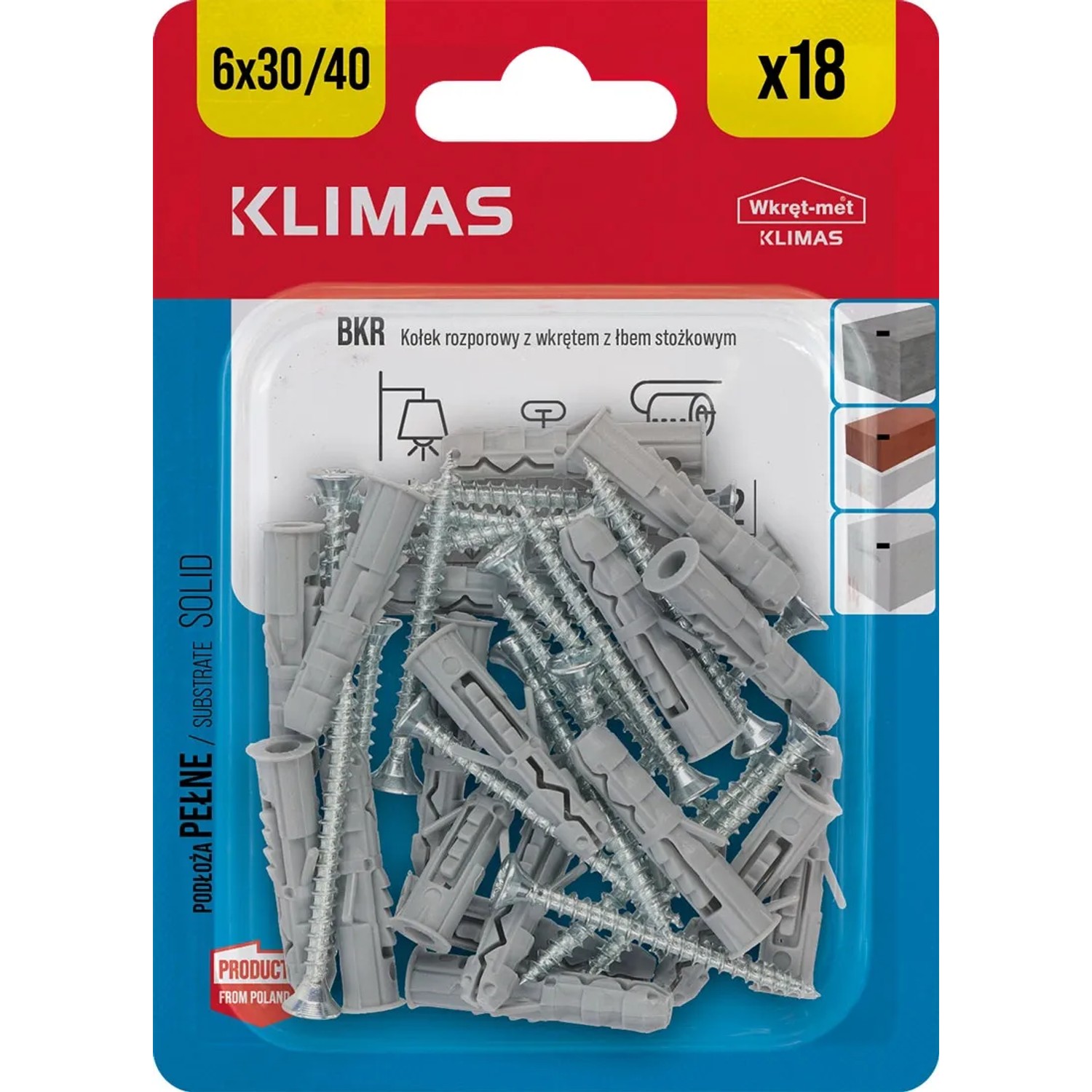 Wkręt-met Kołek rozporowy z łbem stożkowym 6 mm x 40 mm