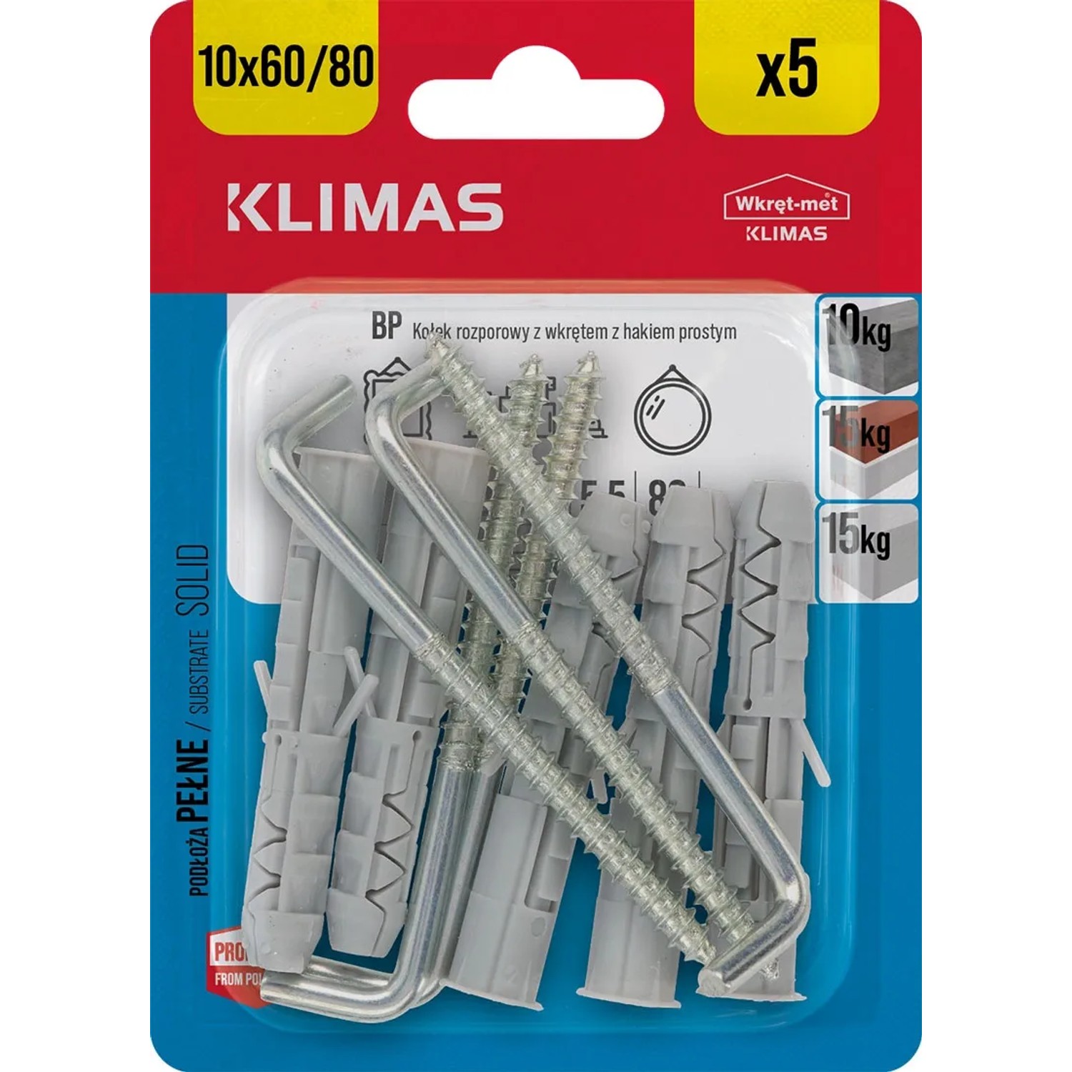 Wkręt-met Kołek rozporowy z hakiem prostym 10 mm x 60 mm