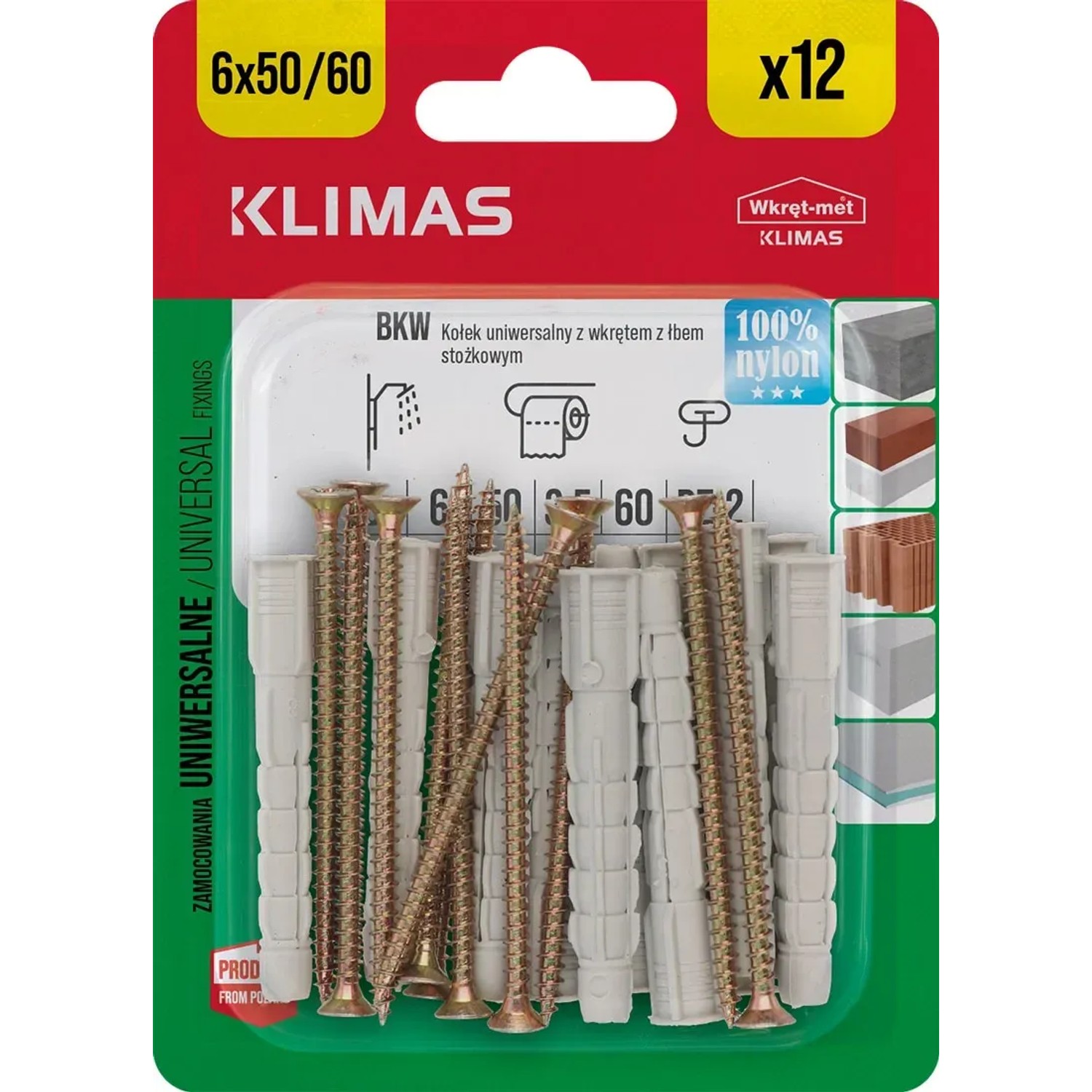 Wkręt-met Kołek rozporowy wszechstronny 6 mm x 60 mm