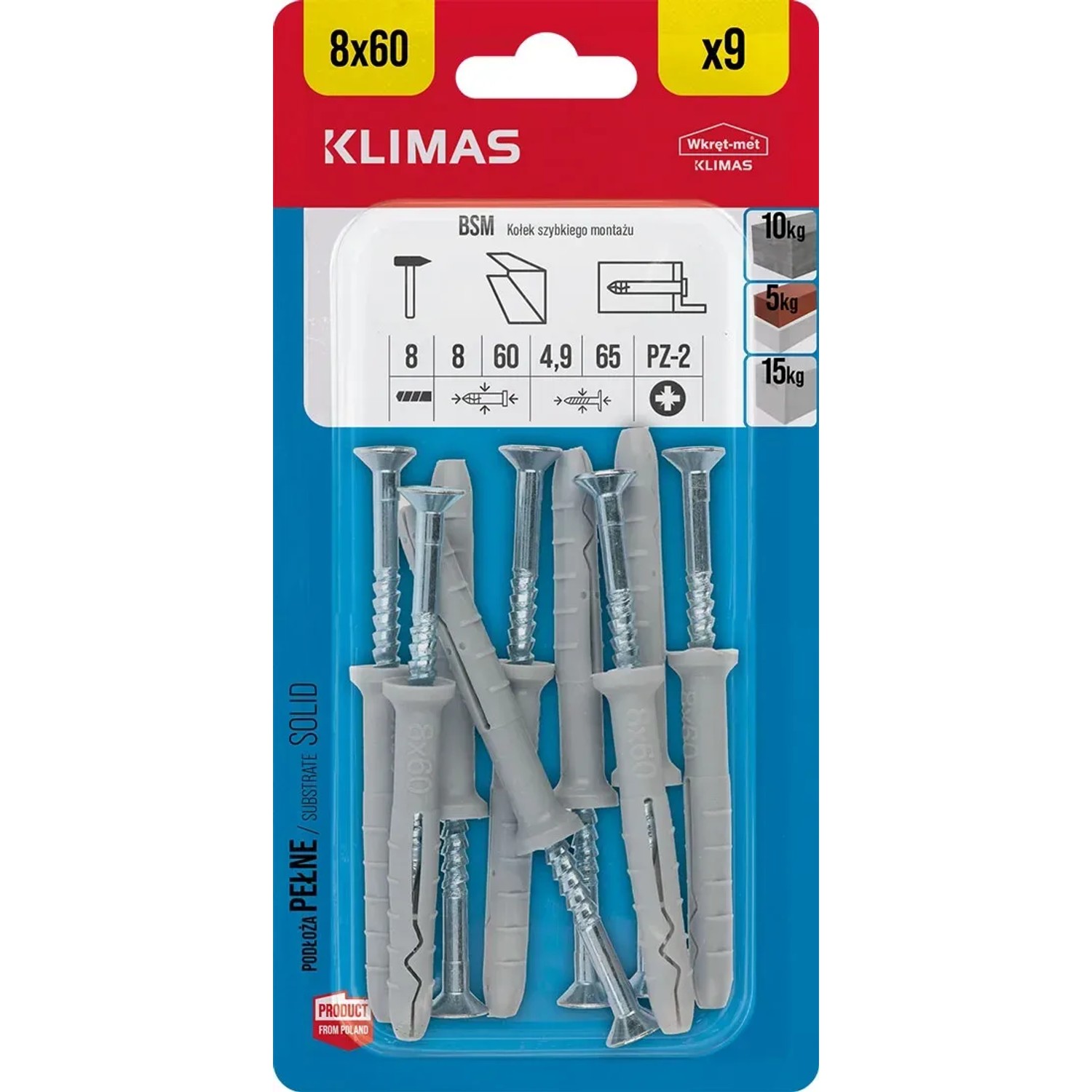 Wkręt-met Kołek wbijany 8 mm x 60 mm