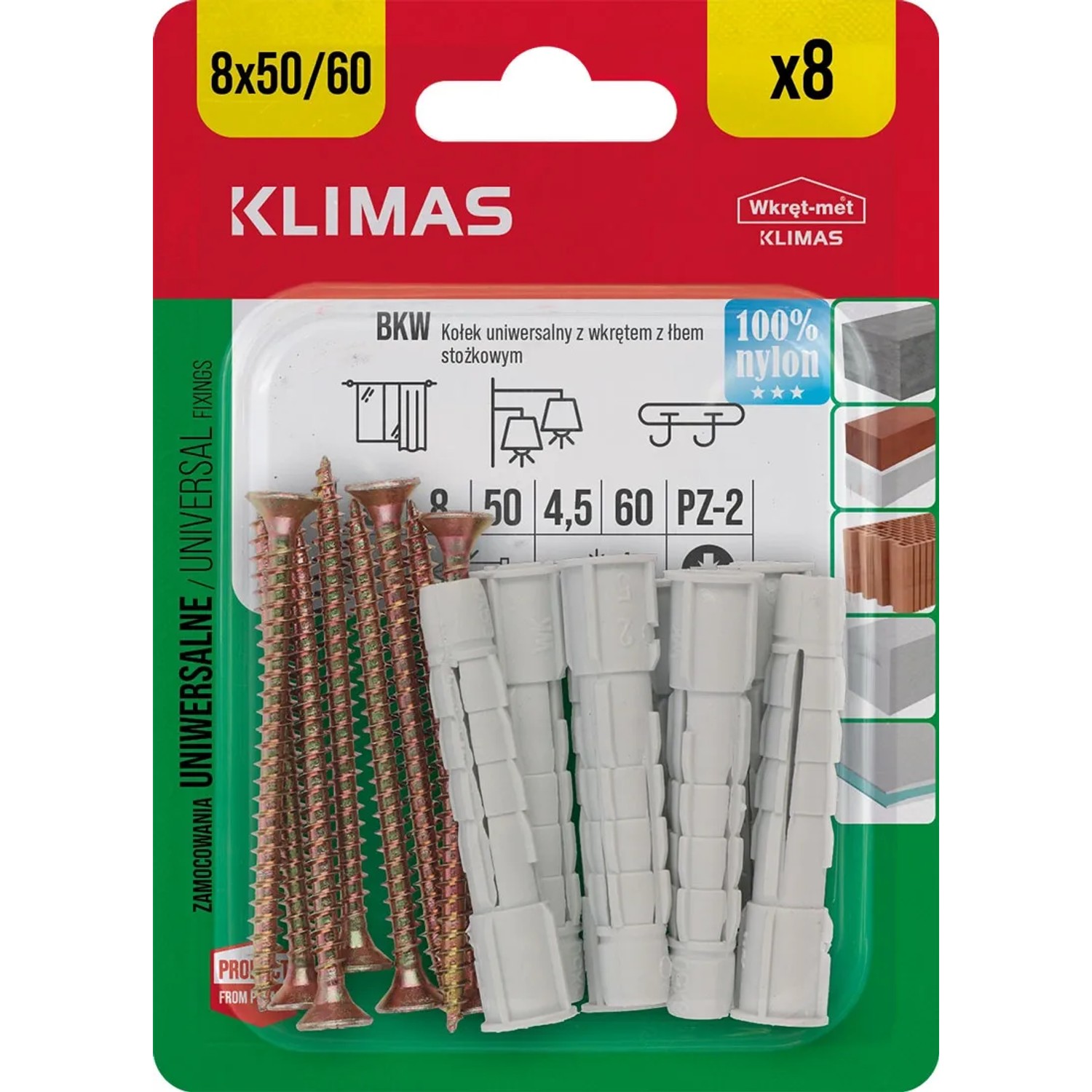 Wkręt-met Kołek rozporowy wszechstronny 8 mm x 60 mm