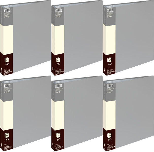 6x Album ofertowy Grand 9006A, A4, 60 koszulek, szary