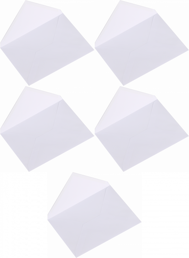 5x Koperta standardowa NC, B6, klejona na mokro NK, 50 sztuk, biały