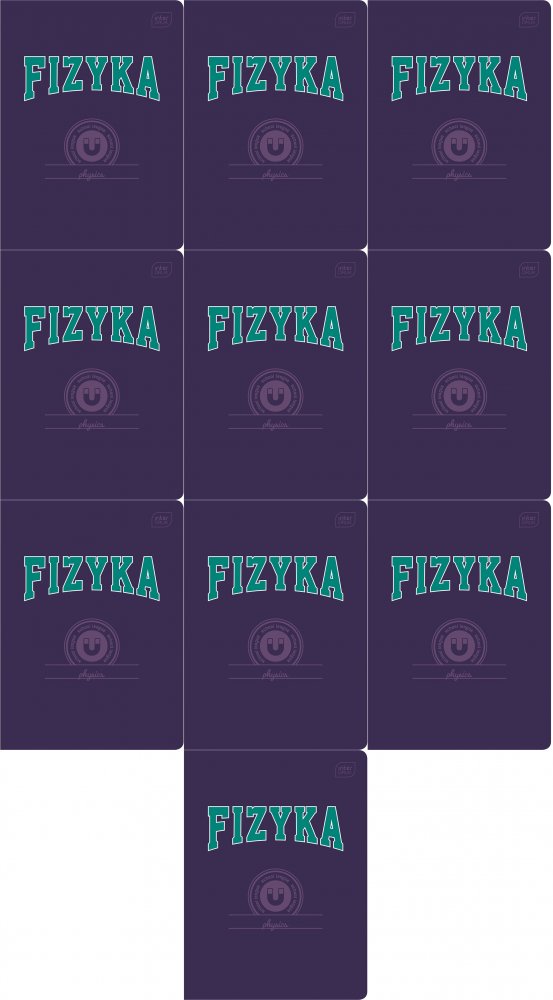 10x Zeszyt przedmiotowy w kratkę Interdruk Fizyka, A5, 60 kartek