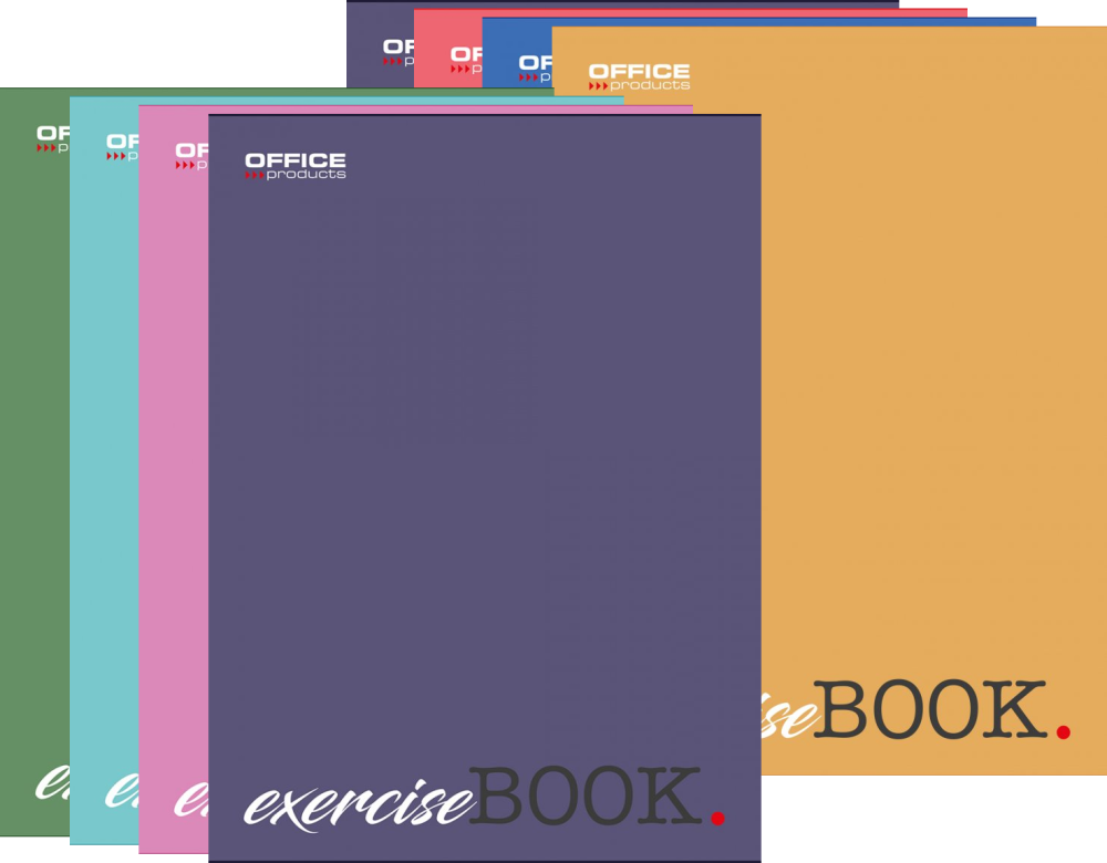 8x Zeszyt w linie Office Products, A5, 60 kartek, mix wzorów