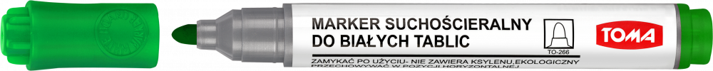 Marker suchościeralny Toma TO-266, okrągła, 2mm, zielony