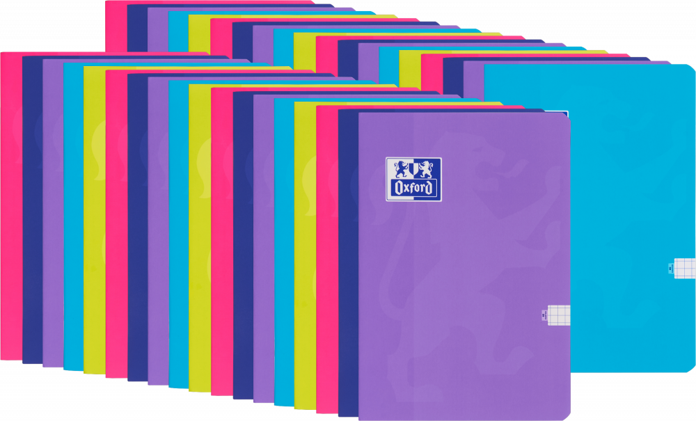 60x Zeszyt w kratkę Oxford Touch, A5, miękka oprawa, 60 kartek, mix kolorów